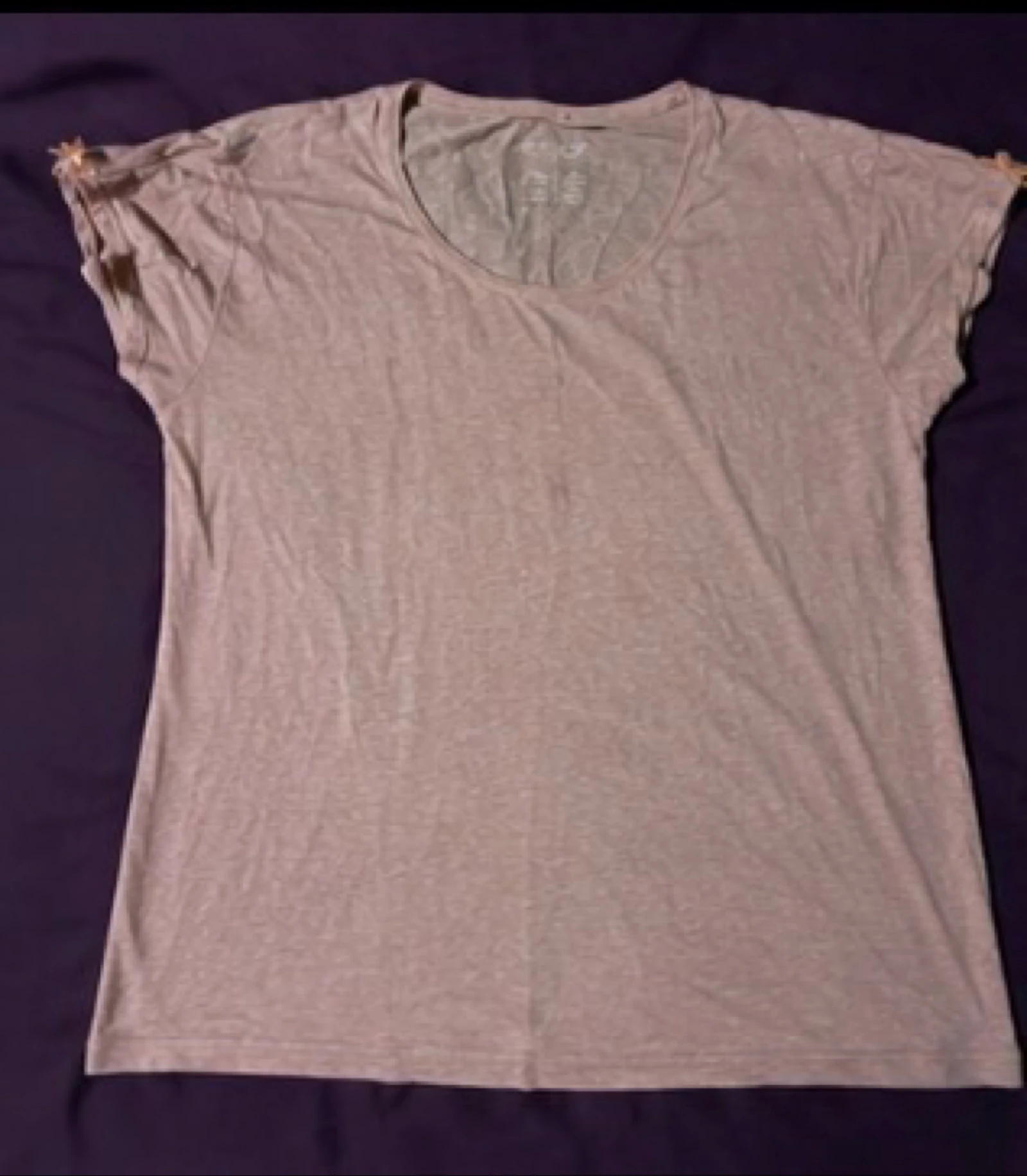 Esmara Camiseta rosa pálido fluida manga corta con nudos T46/48 informal – photo 2